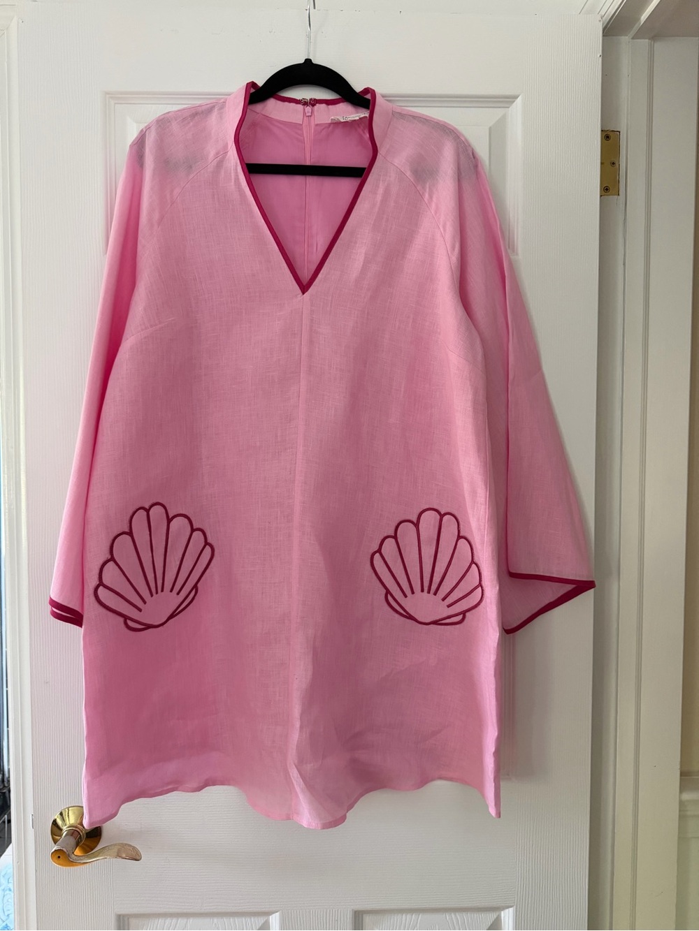 Pink Women’s Shell Appliqué dress
